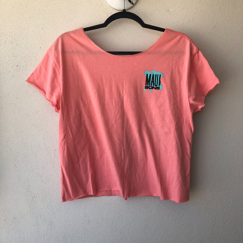 Maui Pink Crop Top Shirt Size M